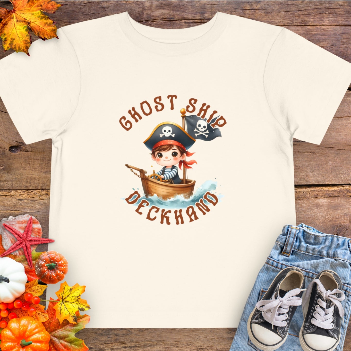 Ghost Ship Deckhand Halloween Toddler T-Shirt
