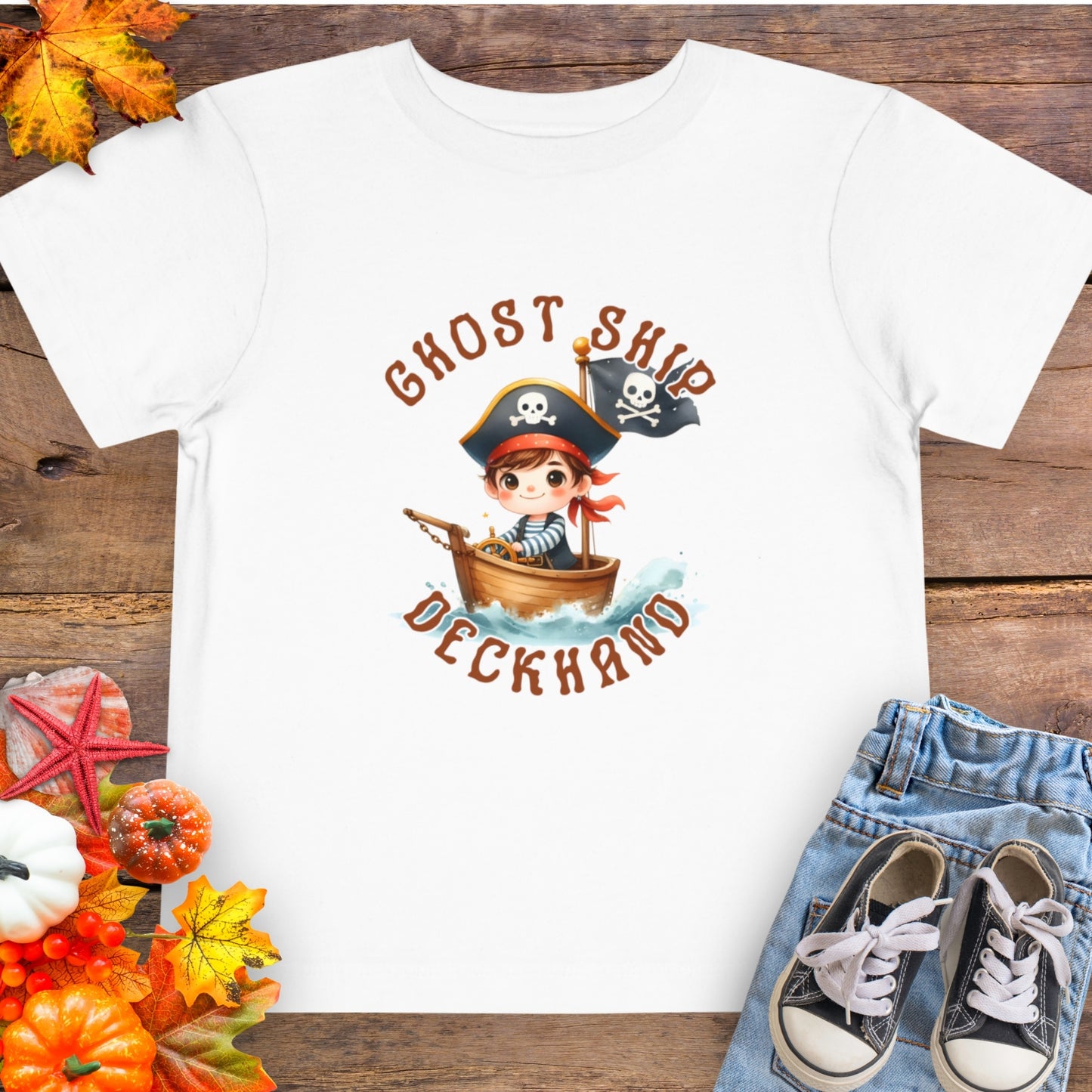 Ghost Ship Deckhand Halloween Toddler T-Shirt