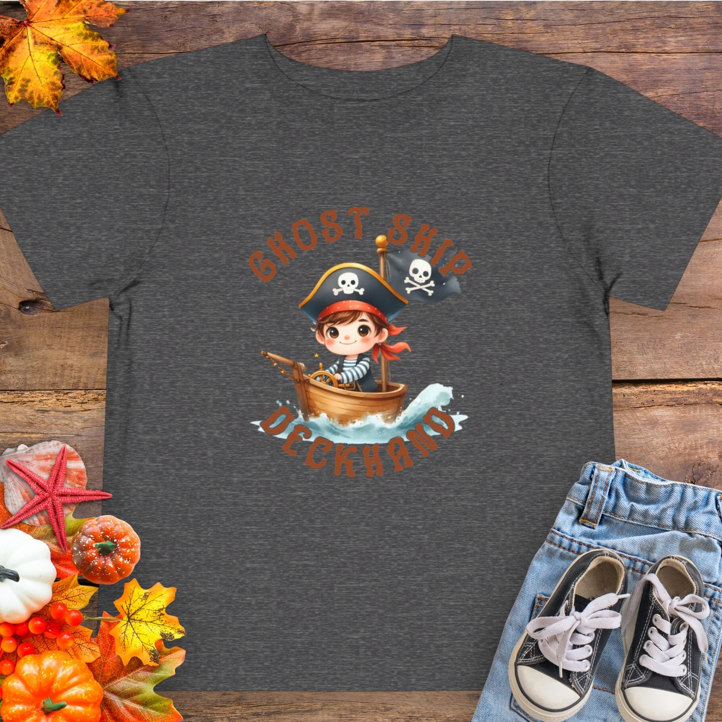 Ghost Ship Deckhand Halloween Toddler T-Shirt