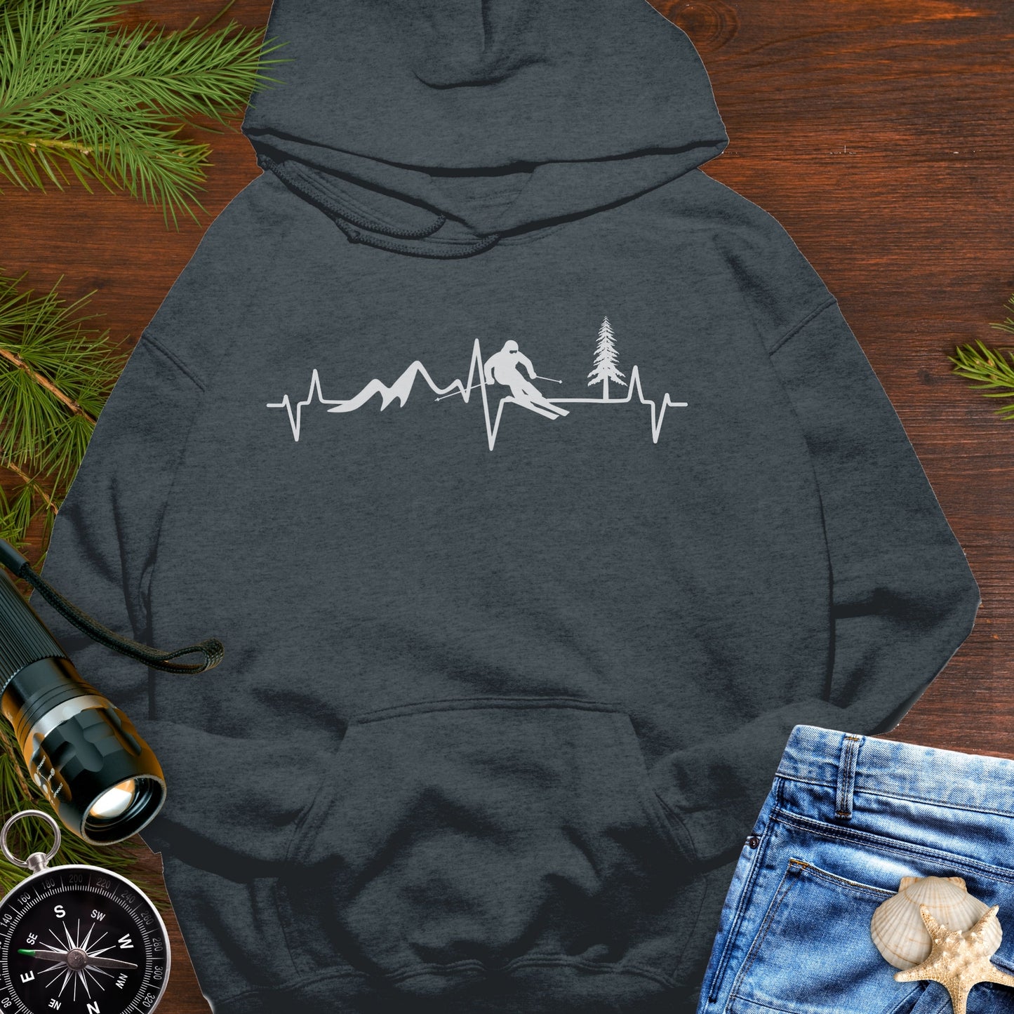 Ski Heartbeat Hoodie