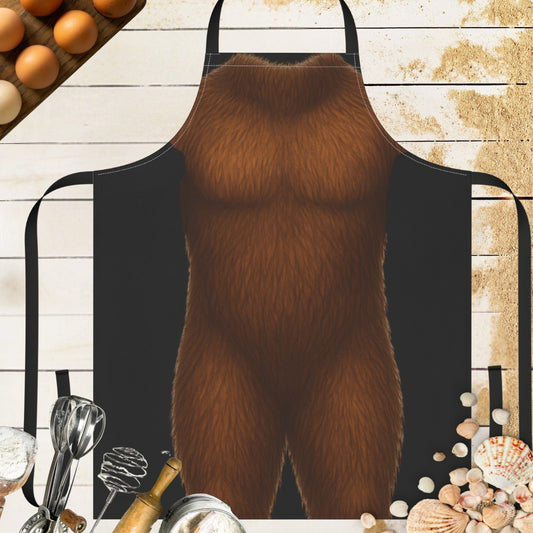 Bigfoot apron novelty cooking accessory with adjustable straps.