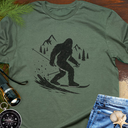 Skiing Bigfoot T-Shirt