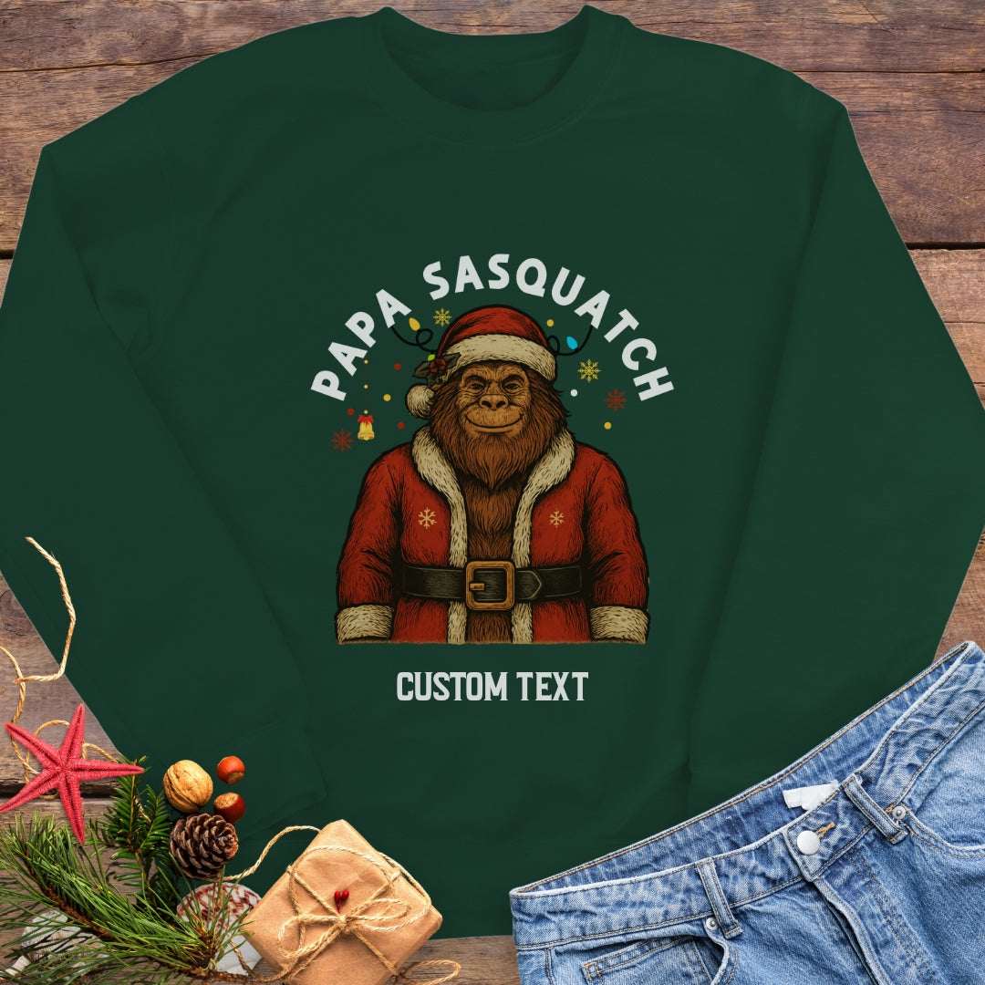 Papa Sasquatch Christmas Sweatshirt | Personalized