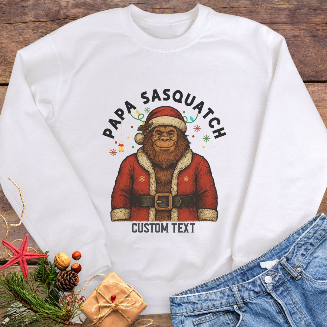 Papa Sasquatch Christmas Sweatshirt | Personalized