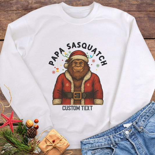 Papa Sasquatch Christmas Sweatshirt | Personalized