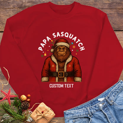 Papa Sasquatch Christmas Sweatshirt | Personalized