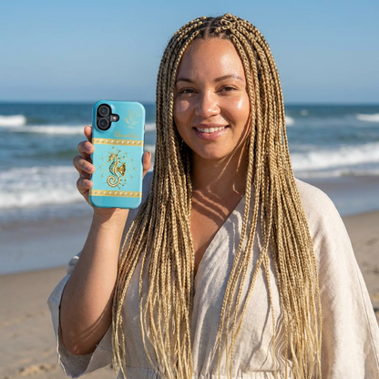 Golden Seahorse Phone Case | Personalized