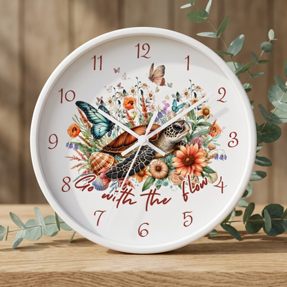 Sea Turtle "Go With The Flow" Clock  Home Decor  Everythings Beachy