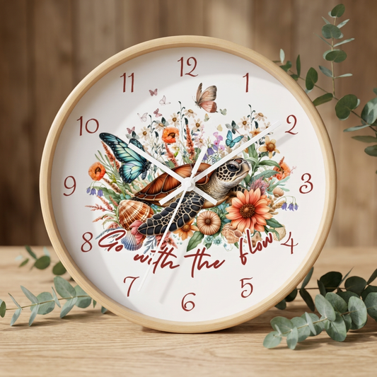 Sea Turtle "Go With The Flow" Clock  Home Decor  Everythings Beachy