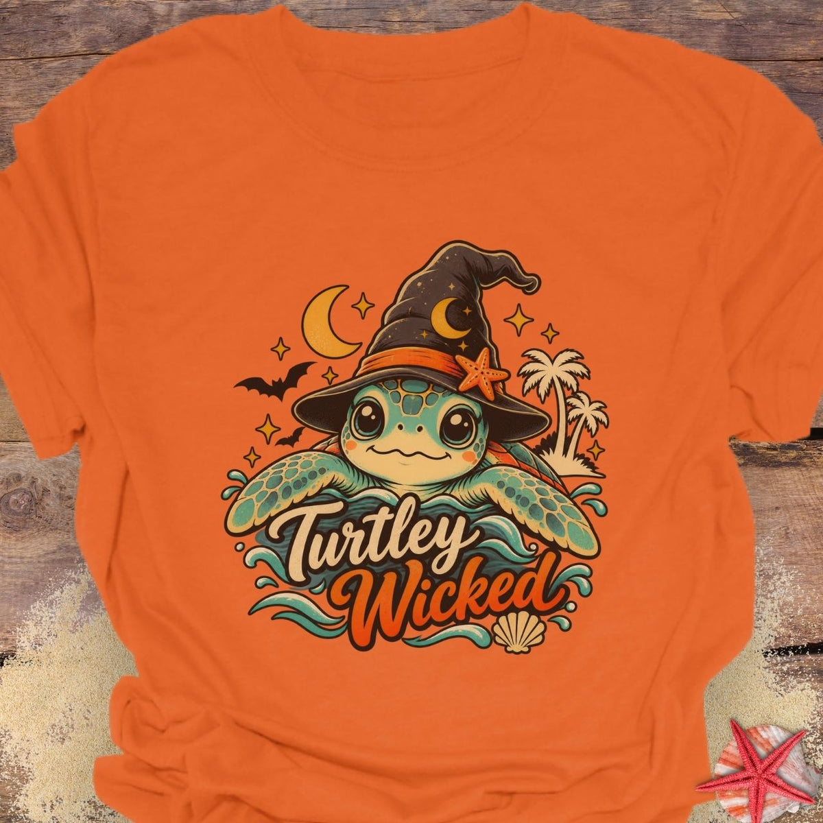 Turtley Wicked Shirt – Sea Turtle Witch Graphic T-Shirt  T-Shirt  Everythings Beachy