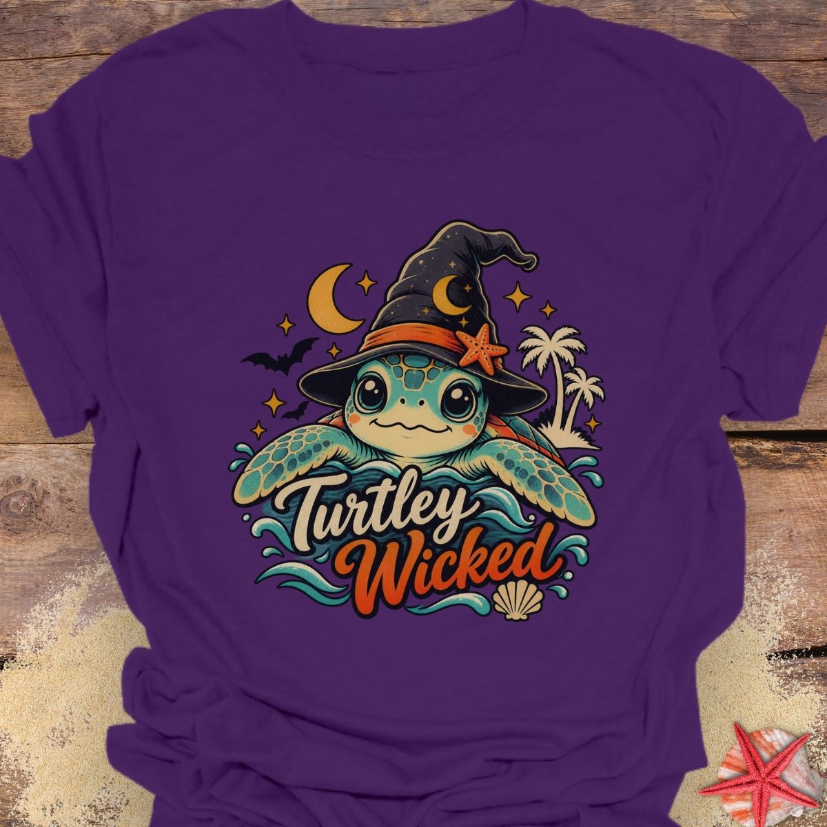 Turtley Wicked Shirt – Sea Turtle Witch Graphic T-Shirt  T-Shirt  Everythings Beachy