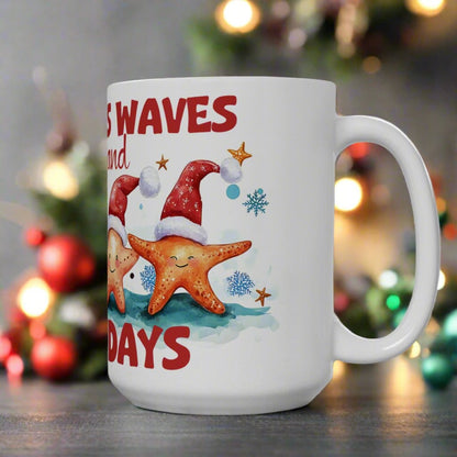 Christmas Waves Sandy Days Mug (11 oz, 15 oz)