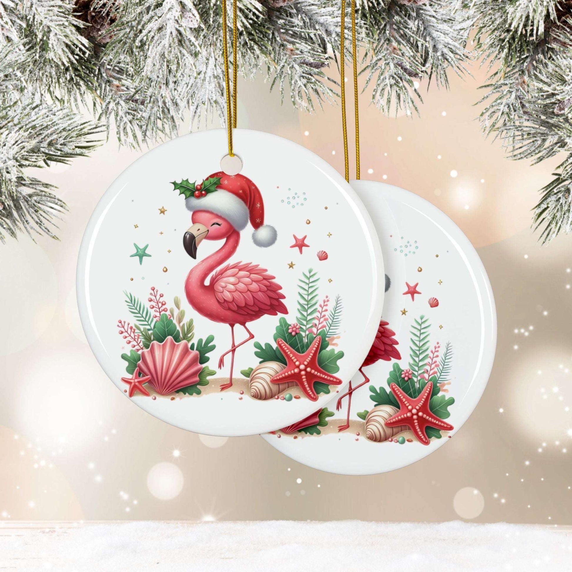Flamingo Christmas Ornament