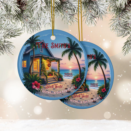 Shell Yeah! 1st Christmas New Home Ornament | Personalized