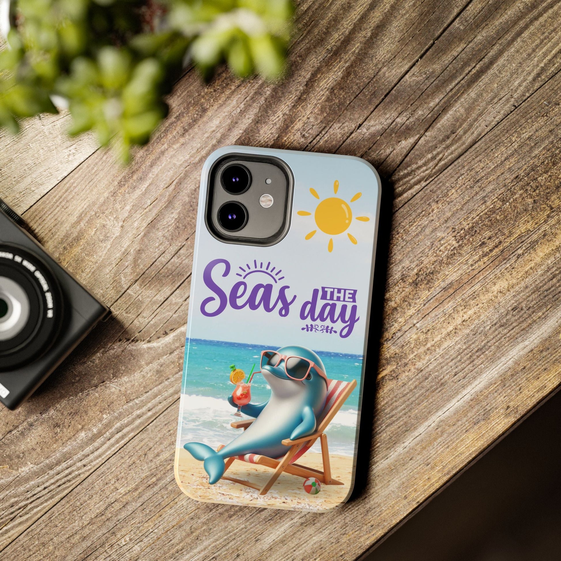 Seas the Day Dolphin Phone Case  Phone Case iPhone-12 Everythings Beachy