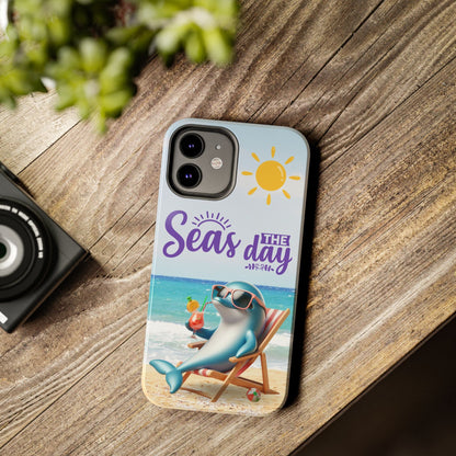Seas the Day Dolphin Phone Case  Phone Case iPhone-12 Everythings Beachy