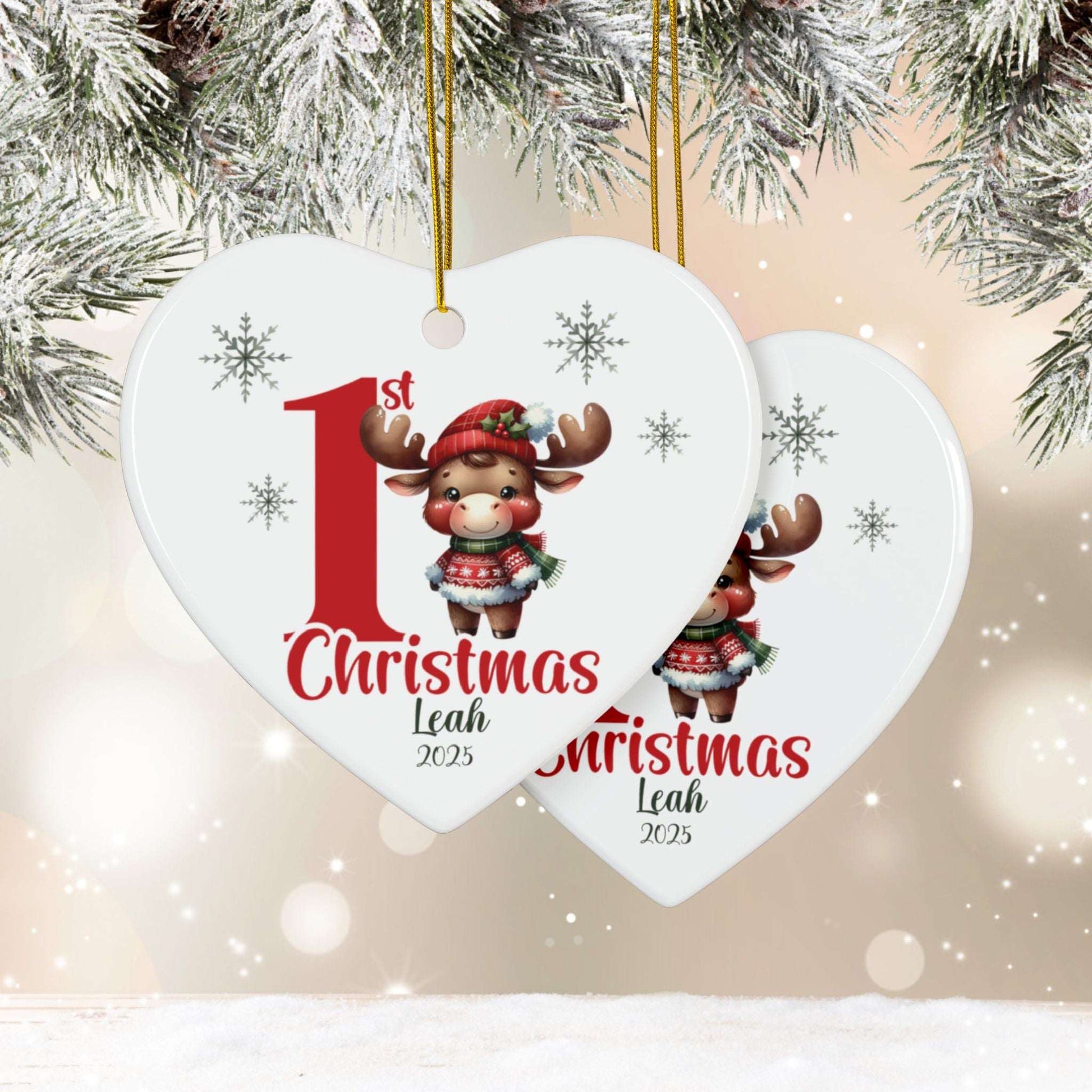 Baby Moose 1st Christmas Ornament | Personalized