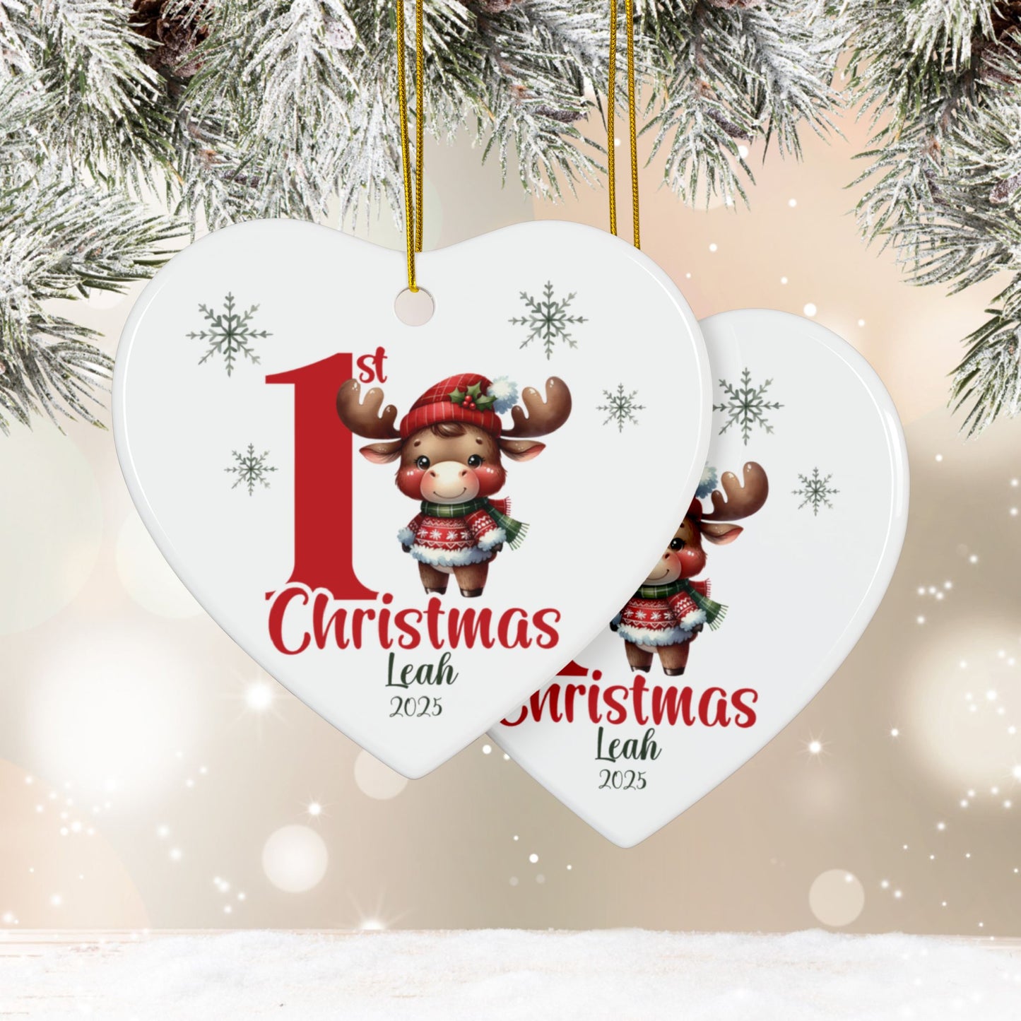 Baby Moose 1st Christmas Ornament | Personalized