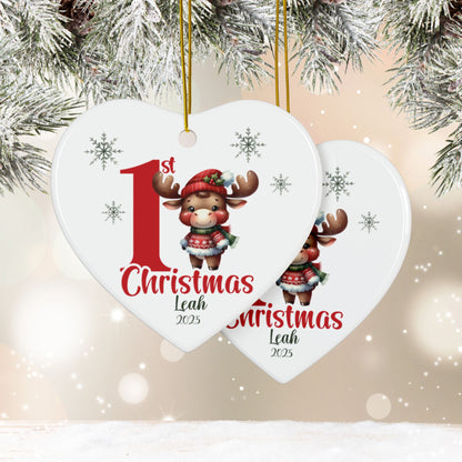 Baby Moose 1st Christmas Ornament | Personalized