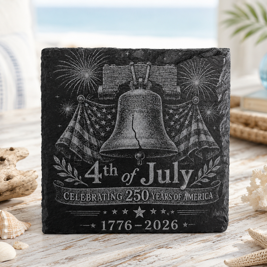 250 Years of America Slate Coaster | Liberty Bell 1776–2026