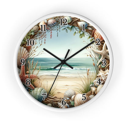 Beach Seashell Wall Clock