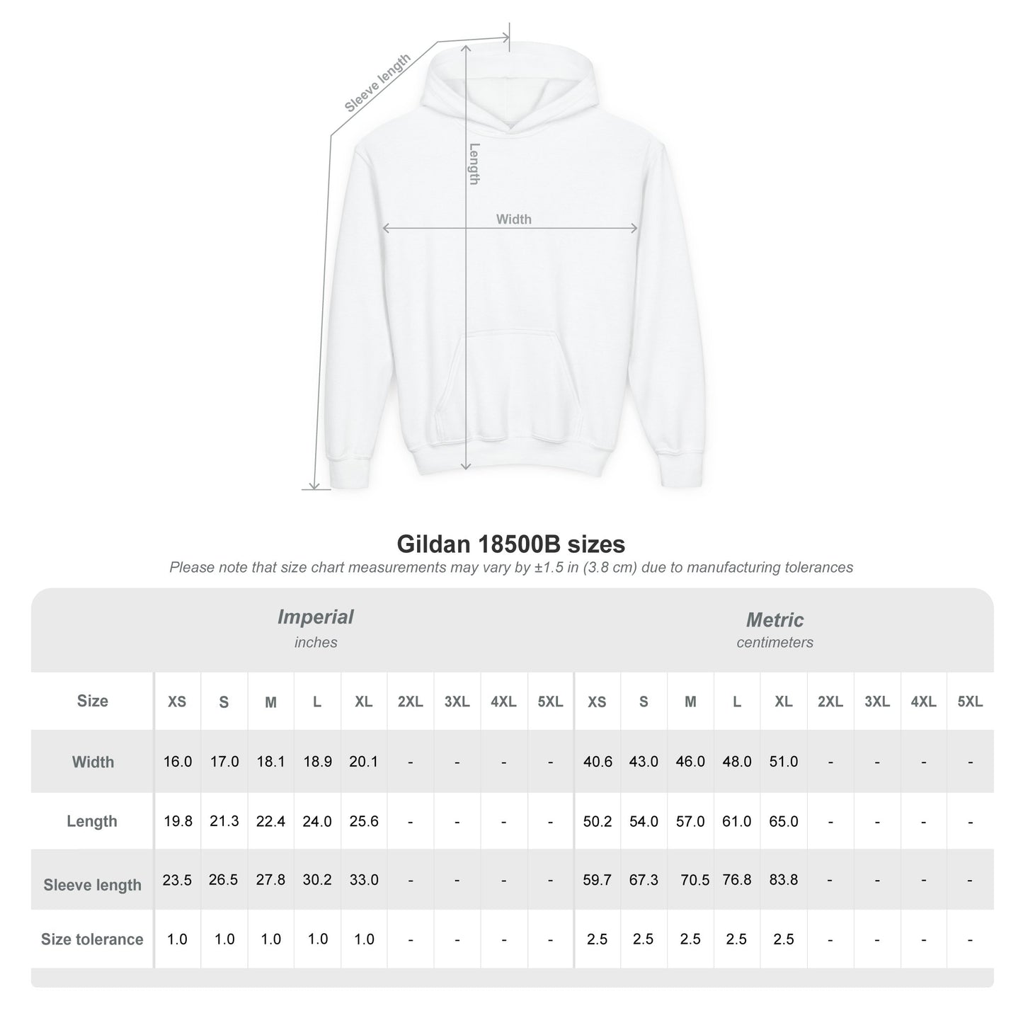 Kids Hoodie Size Chart - Everythings Beachy