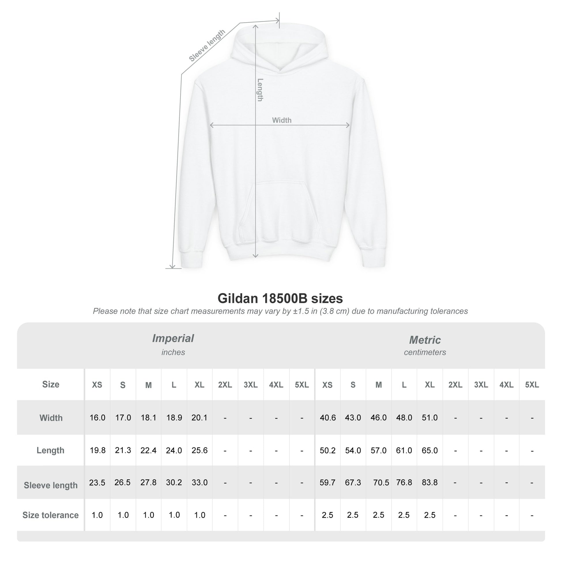 Kids Hoodie Size Chart - Everythings Beachy