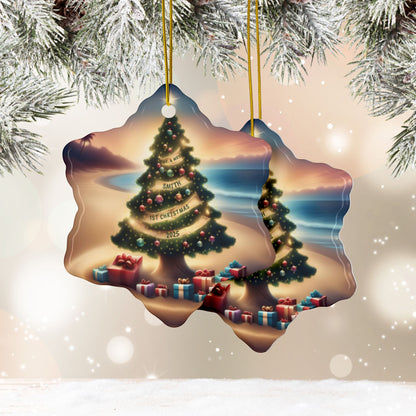 Mr & Mrs First Christmas Ceramic Ornament- Personalized