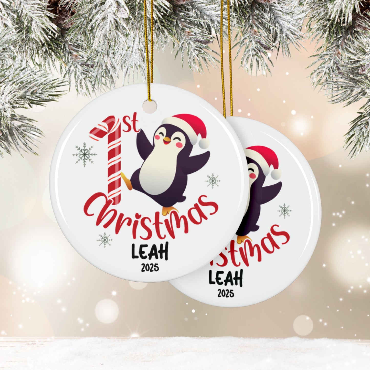 Penguin 1st Christmas Ornament | Personalized
