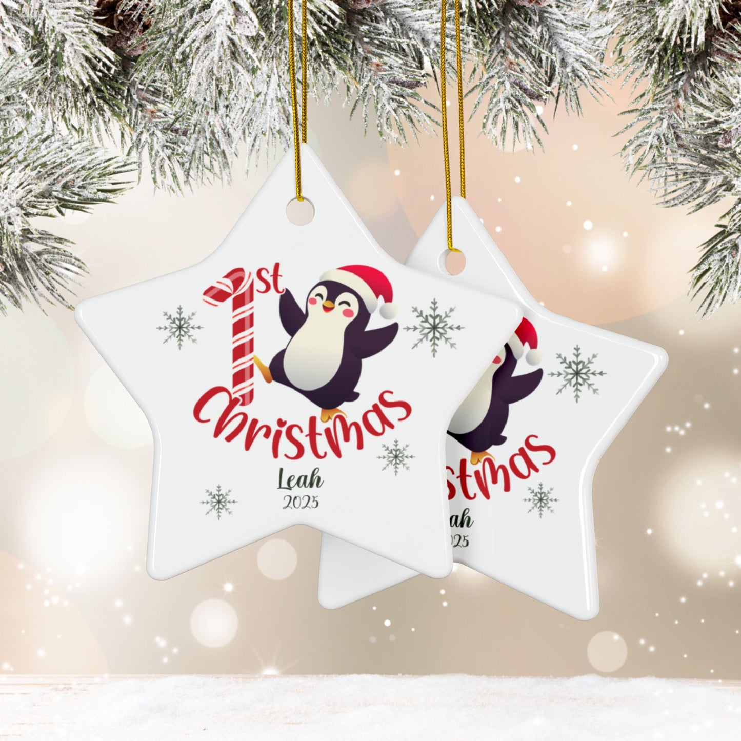 Penguin 1st Christmas Ornament | Personalized