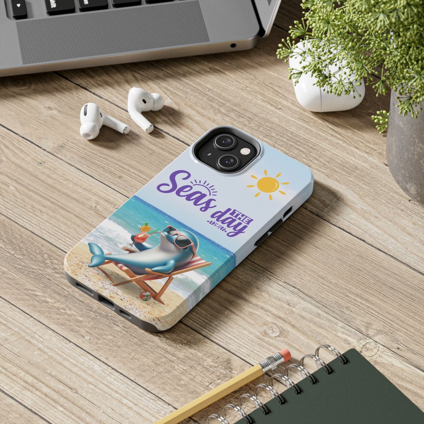 Seas the Day Dolphin Phone Case  Phone Case iPhone-14 Everythings Beachy