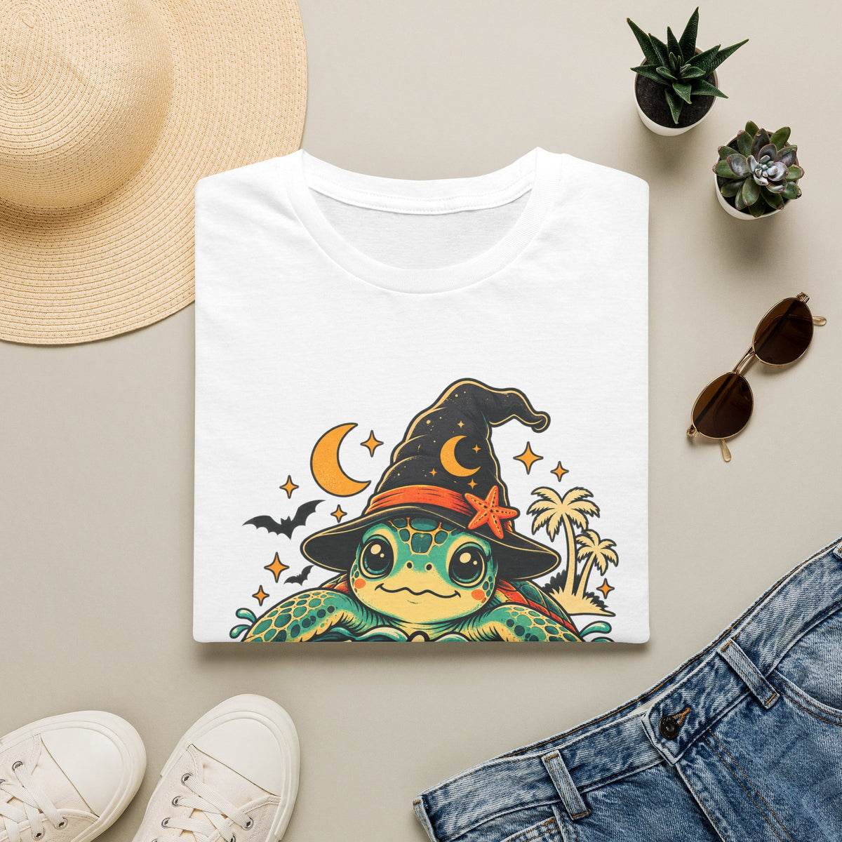 Turtley Wicked Shirt – Sea Turtle Witch Graphic T-Shirt  T-Shirt  Everythings Beachy