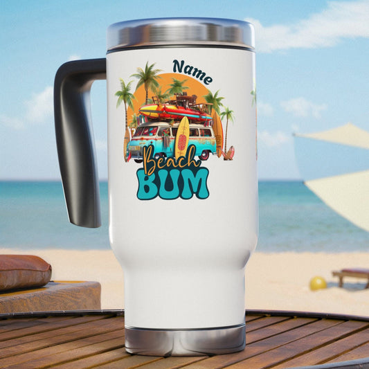 Beach Bum Travel Mug | Personalization Optional