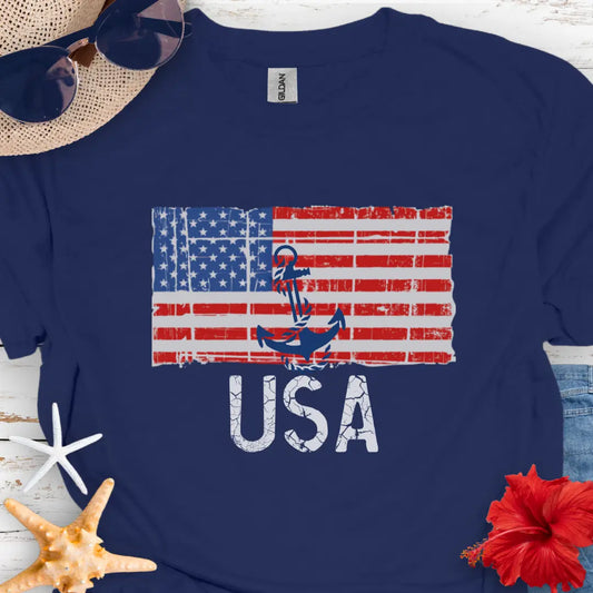 Anchor USA T-Shirt  T-Shirt  Everythings Beachy