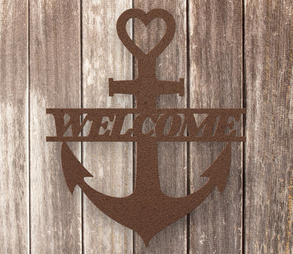 Welcome Anchor Metal Wall Art