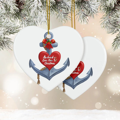 Anchored in Love Ornament  Ornament Heart-10-pcs Everythings Beachy
