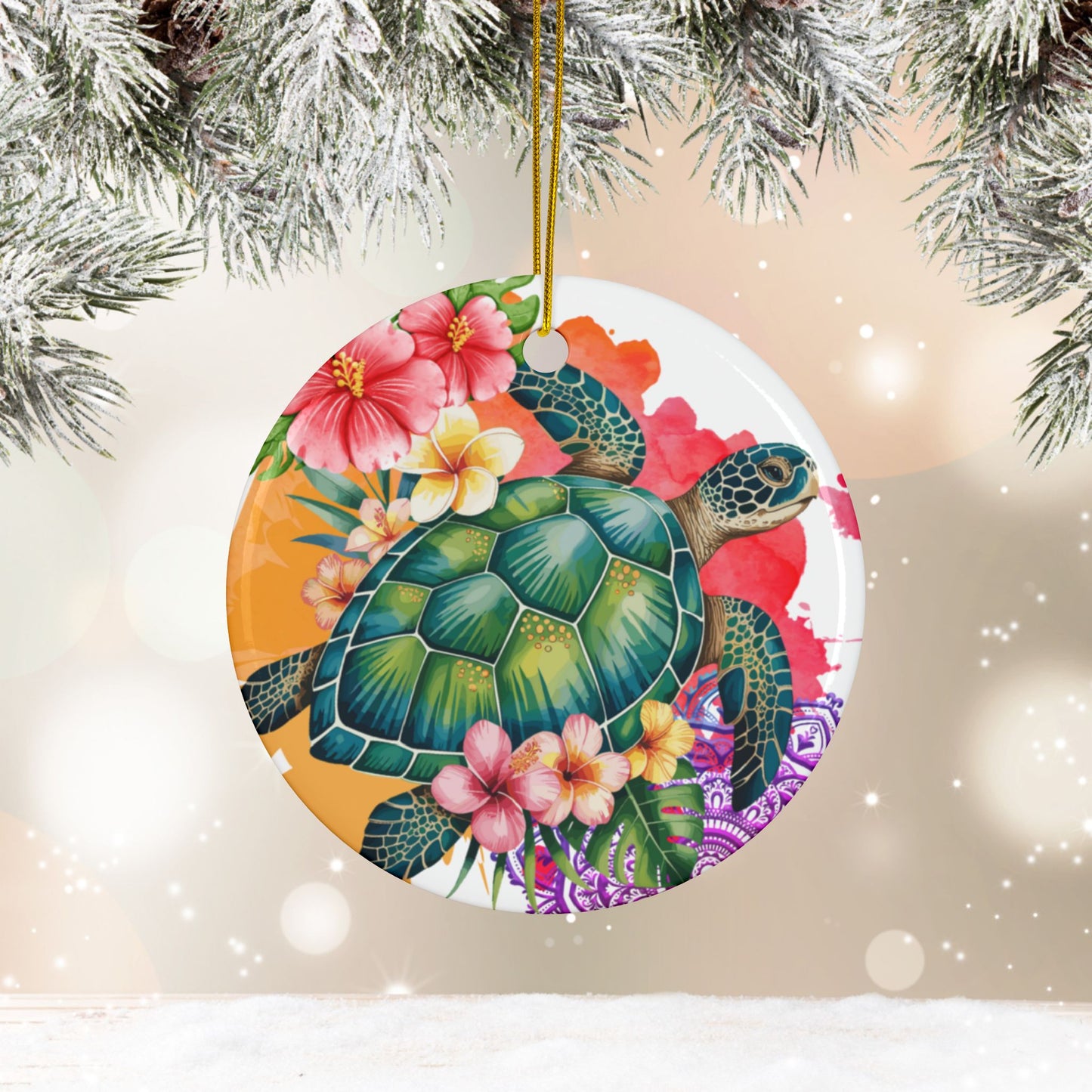 Tropical Sea Turtle Ornament