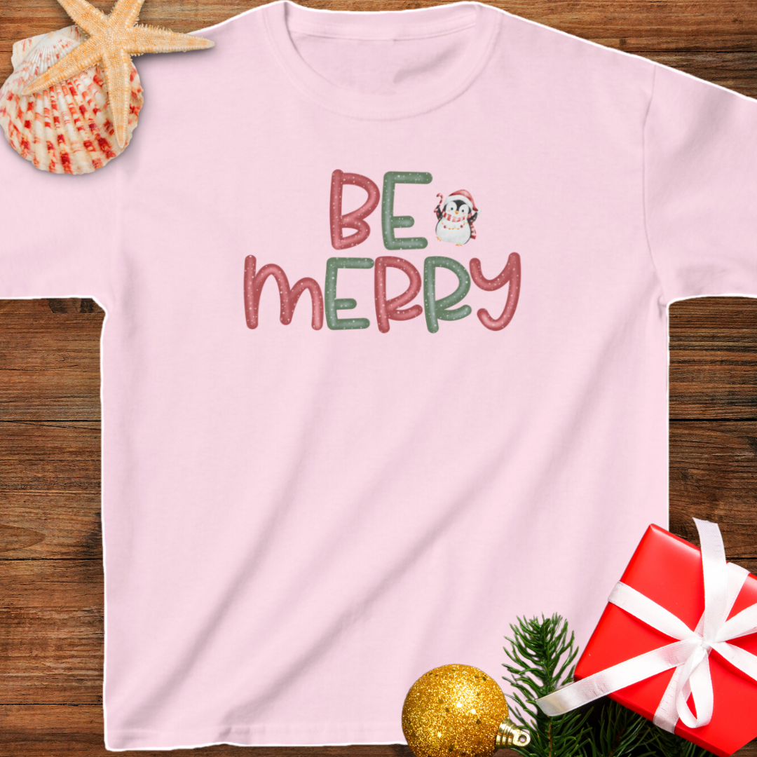 Be Merry Penguin Kids Tee