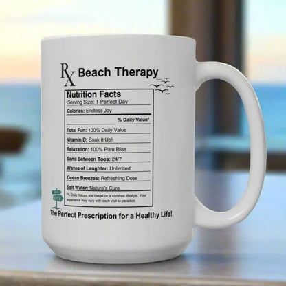 Beach Nutrition Mug | Everything's Beachy  Mug 15oz-White Everythings Beachy