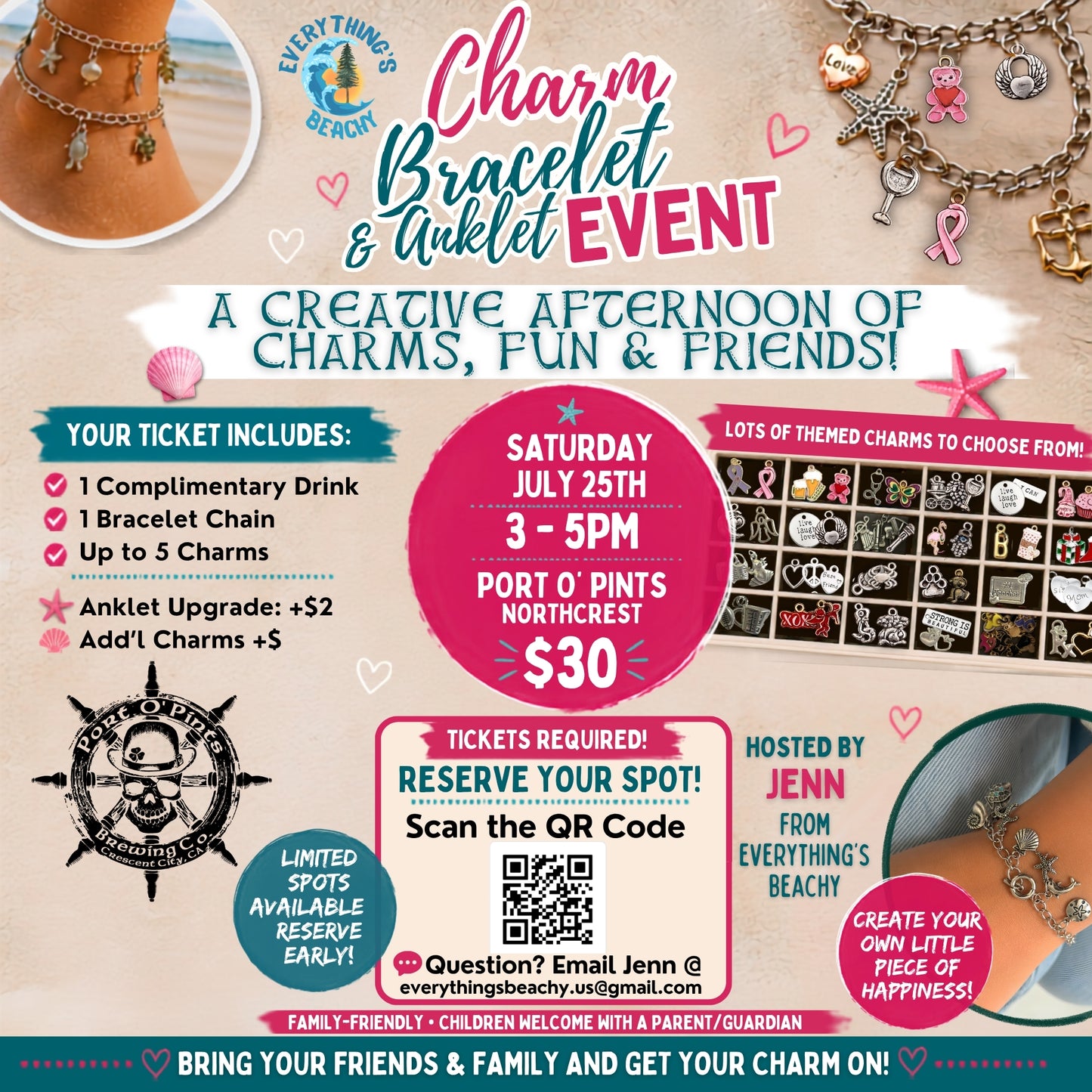 Charm & Anklet Bar Event – Port O' Pints | Northcrest, Crescent City, CA