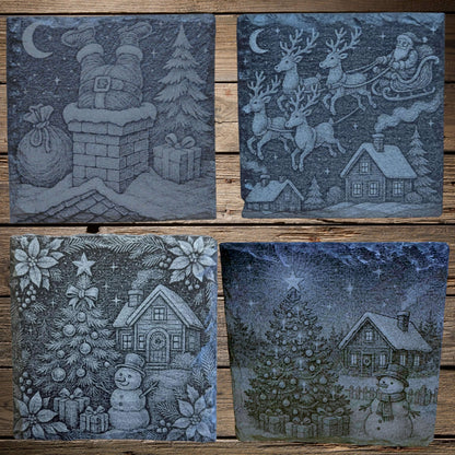 Christmas Engraved Coasters | 4 Pack Set