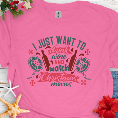 Christmas Movies and Wine T-Shirt