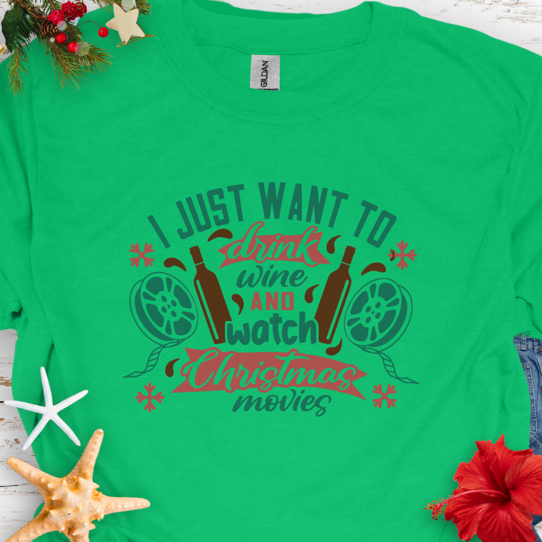 Christmas Movies and Wine T-Shirt