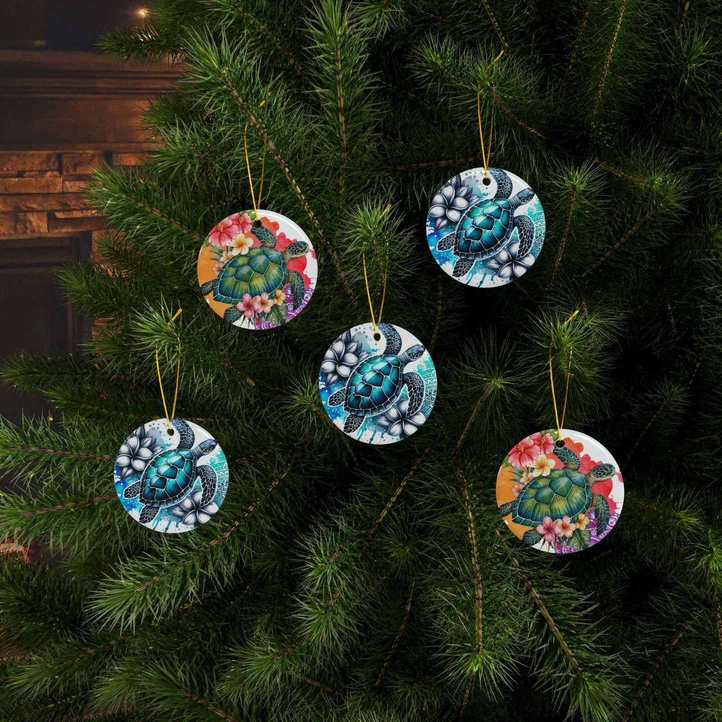 Tropical Sea Turtle Ornament