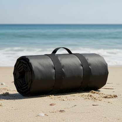 Coastal_Turtle_Chevron_Packable_Beach Stadium Blanket_Rolled Up