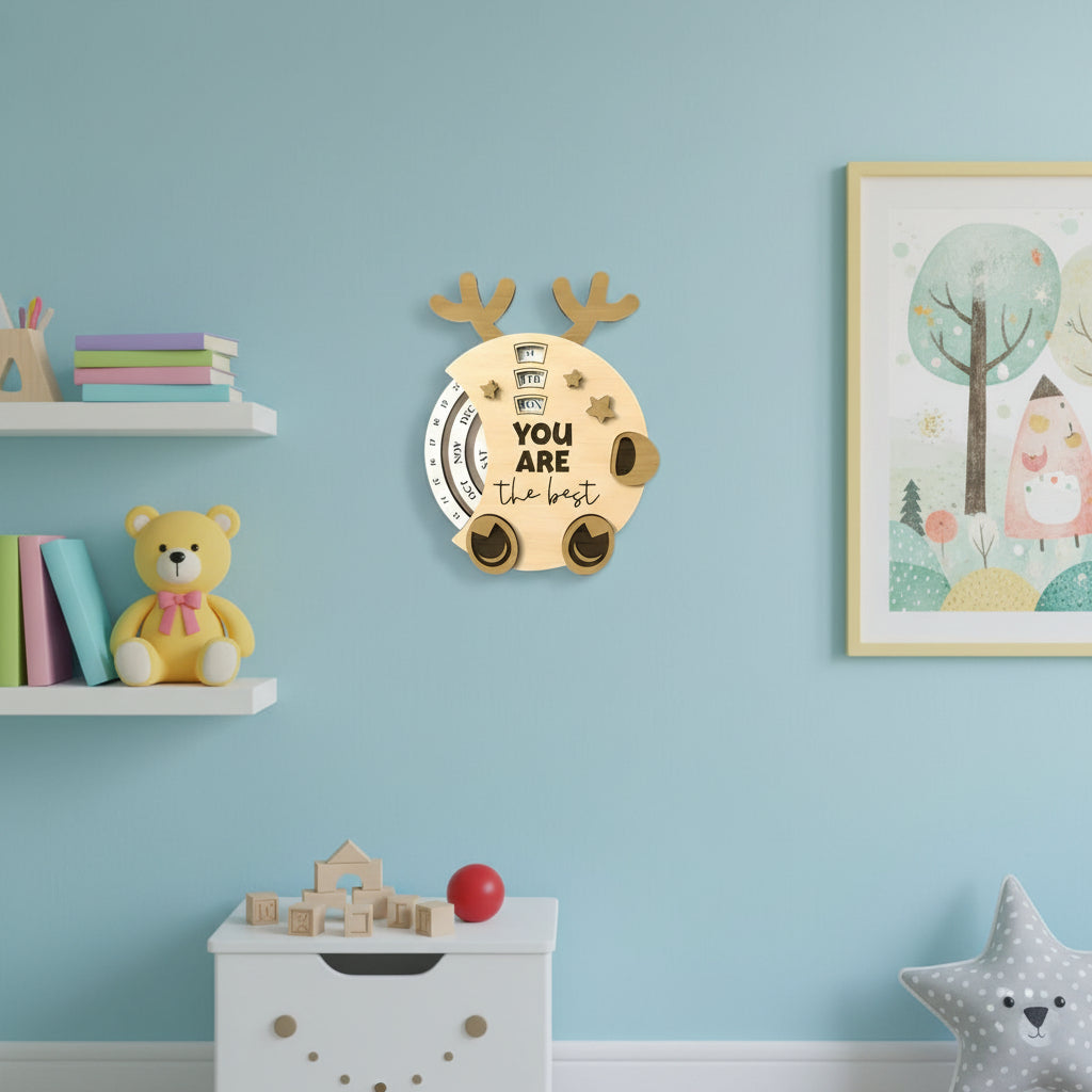 Deer Perpetual Calendar DIY Wood Craft Kit