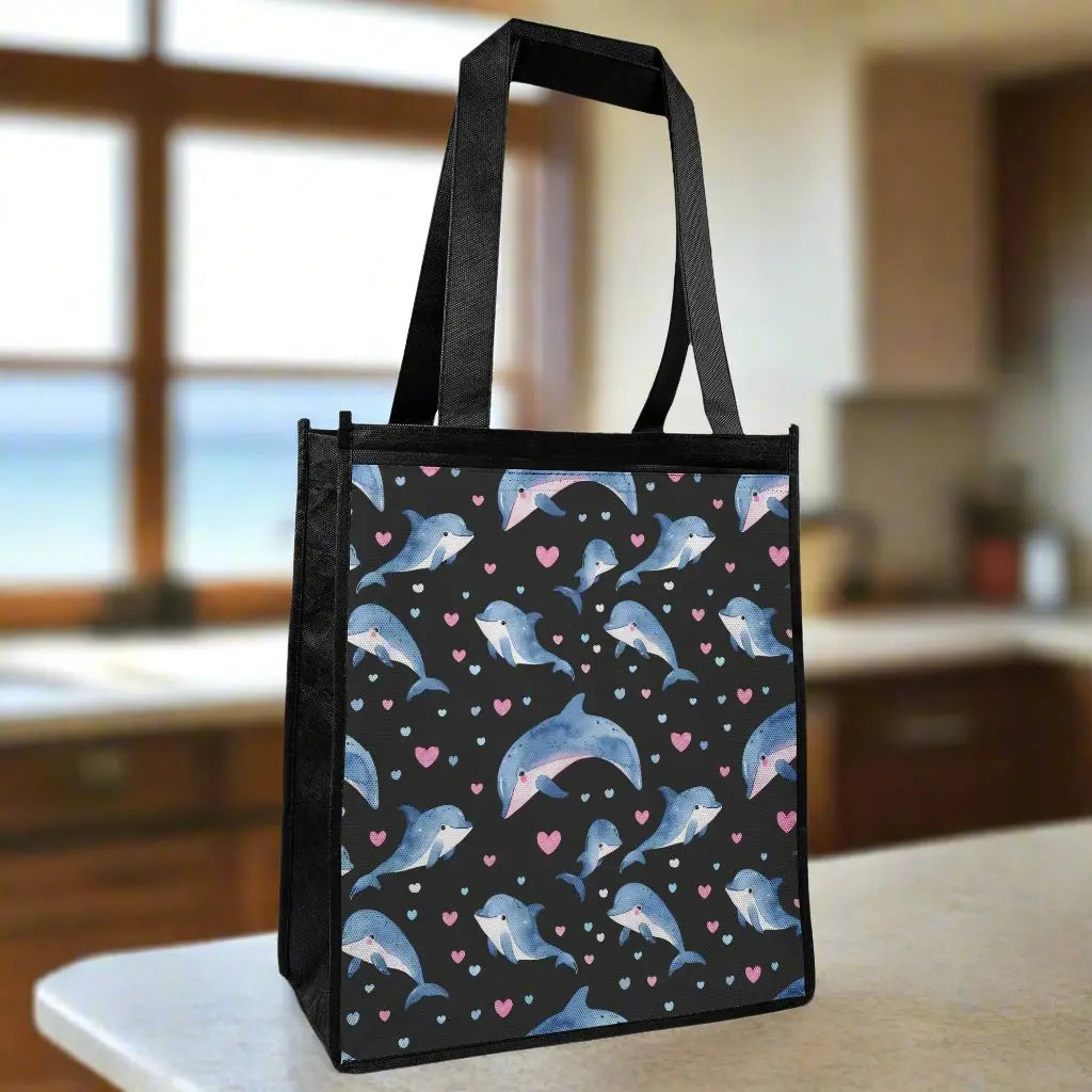 Dolphin Love Grocery Tote Bag  Tote Bag  Everythings Beachy