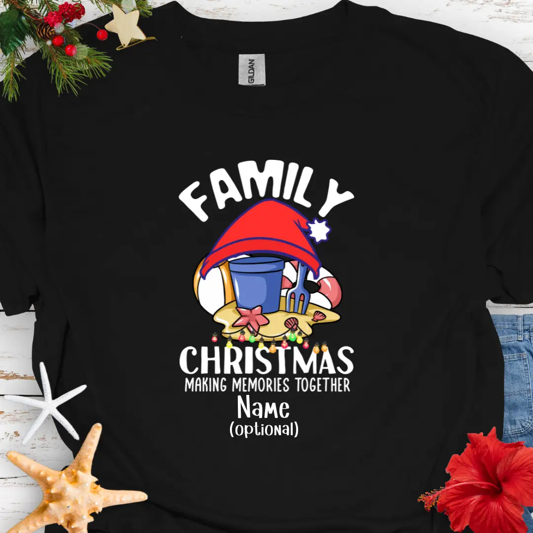 Family Christmas Memories T-Shirt | Personalize  T-Shirt Black-5XL Everythings Beachy