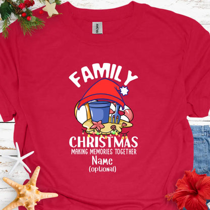 Family Christmas Memories T-Shirt | Personalize  T-Shirt Cherry-Red-3XL Everythings Beachy