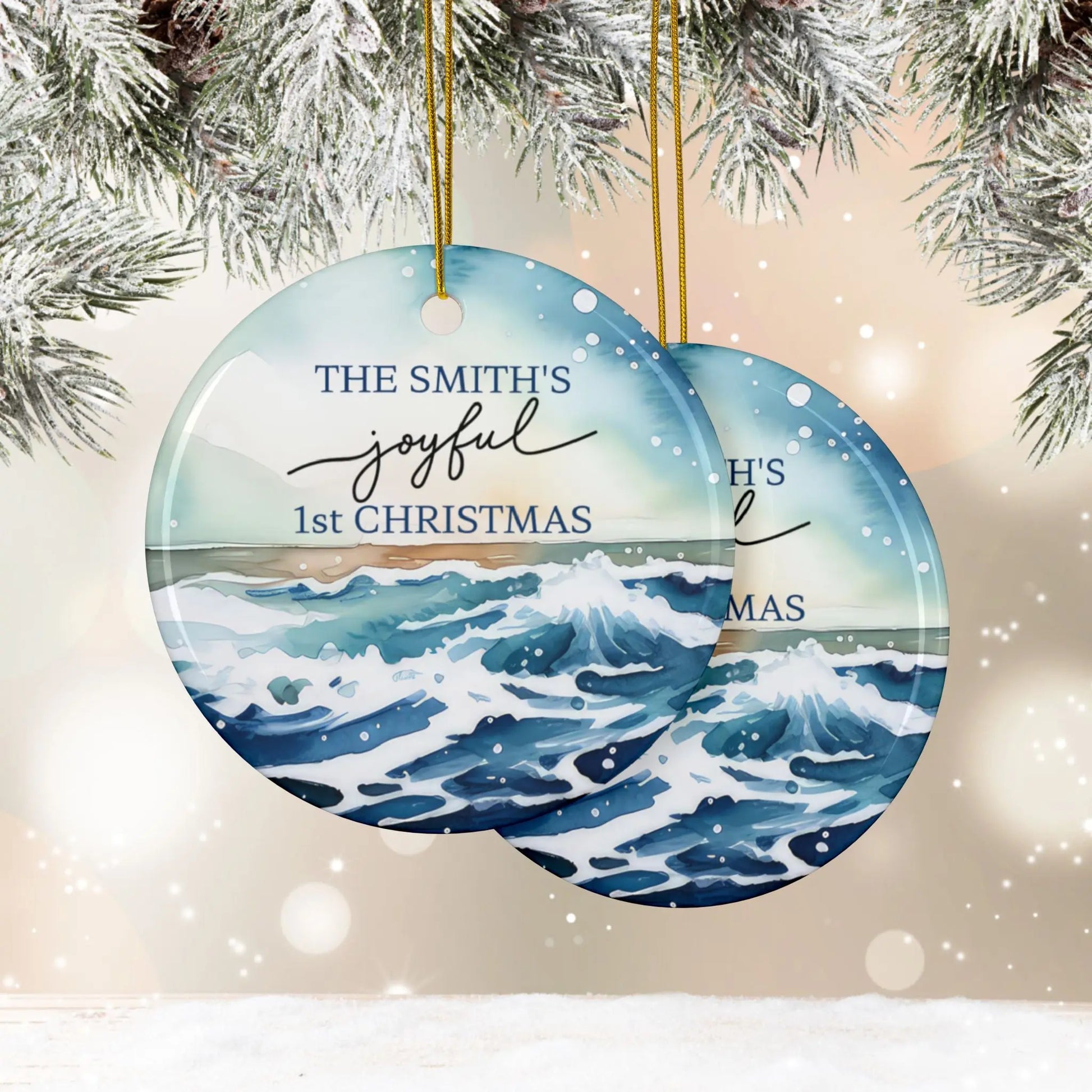 Family's 1st Christmas Together Ornament  Ornament Circle-10-pcs Everythings Beachy